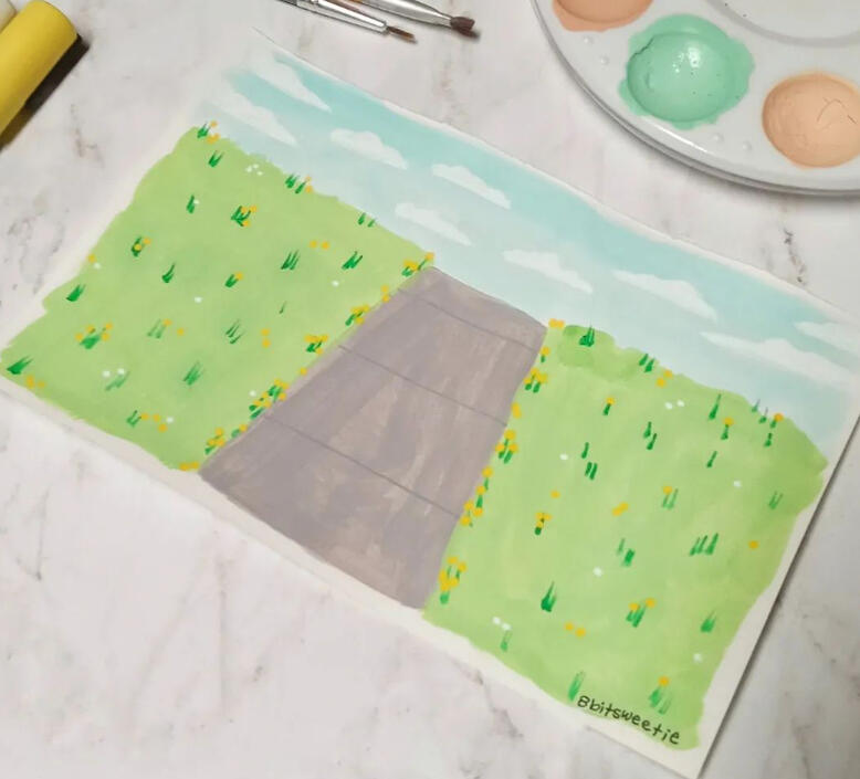 acrylic paint, posca pens