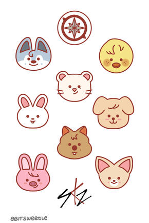 Skzoo Mascot Sticker Sheet Skzoo Mascot Sticker Sheet