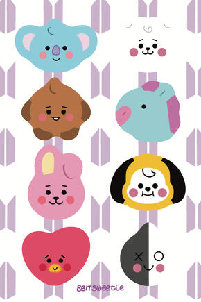 BT21 Mascot Sticker Sheet BT21 Mascot Sticker Sheet